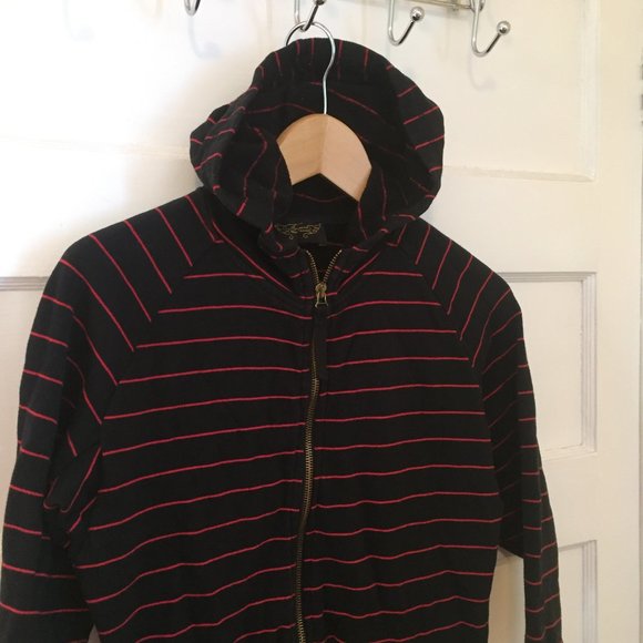 Finger in The Nose red & black striped hoodie - size XS - Picture 6 of 10